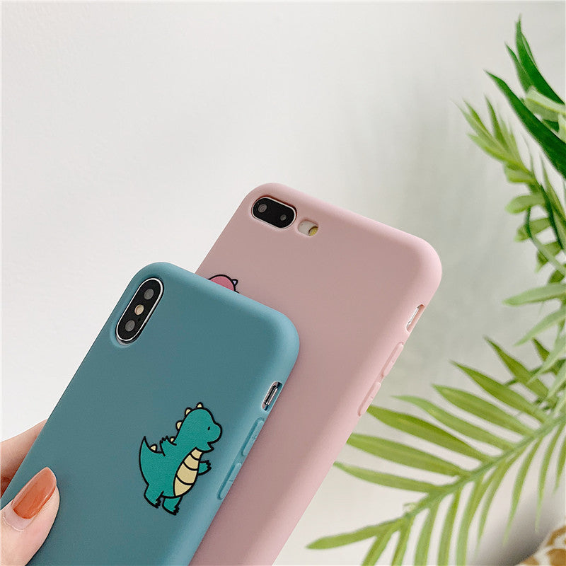 Cute dinosaur silicone liquid tpu phone case