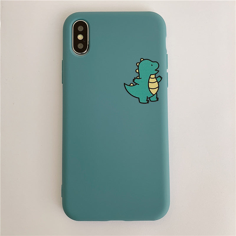 Cute dinosaur silicone liquid tpu phone case