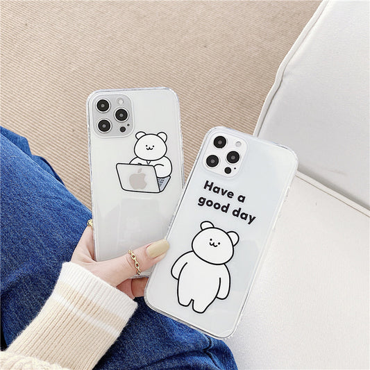 Transparent Cute Bear Phone Case