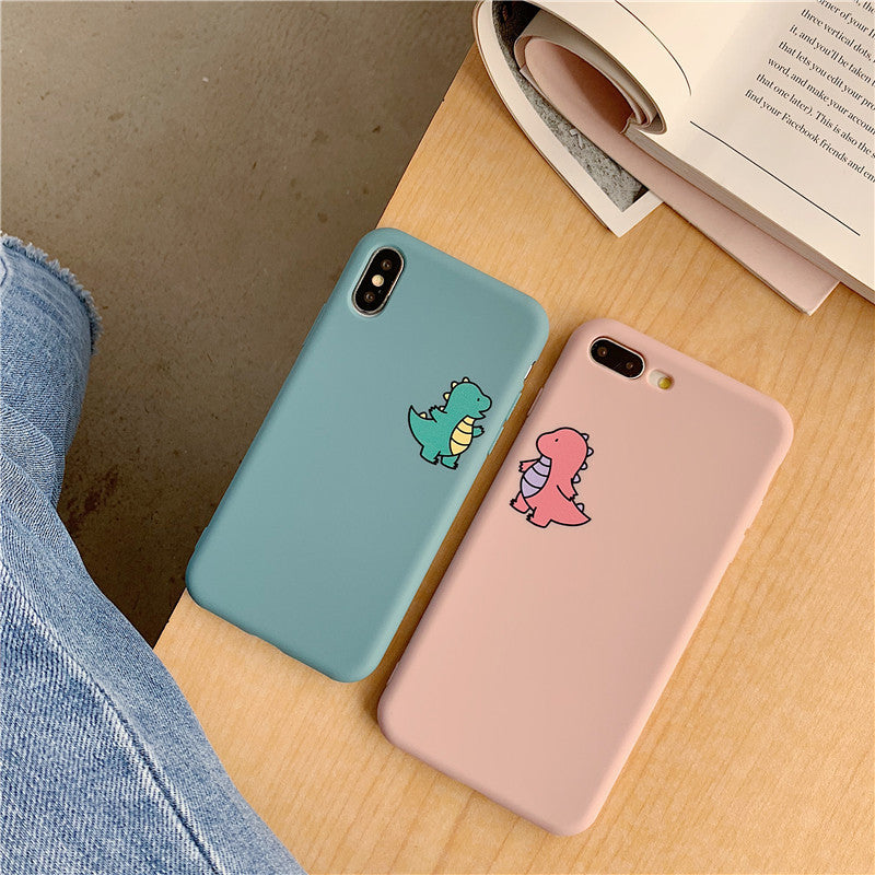 Cute dinosaur silicone liquid tpu phone case