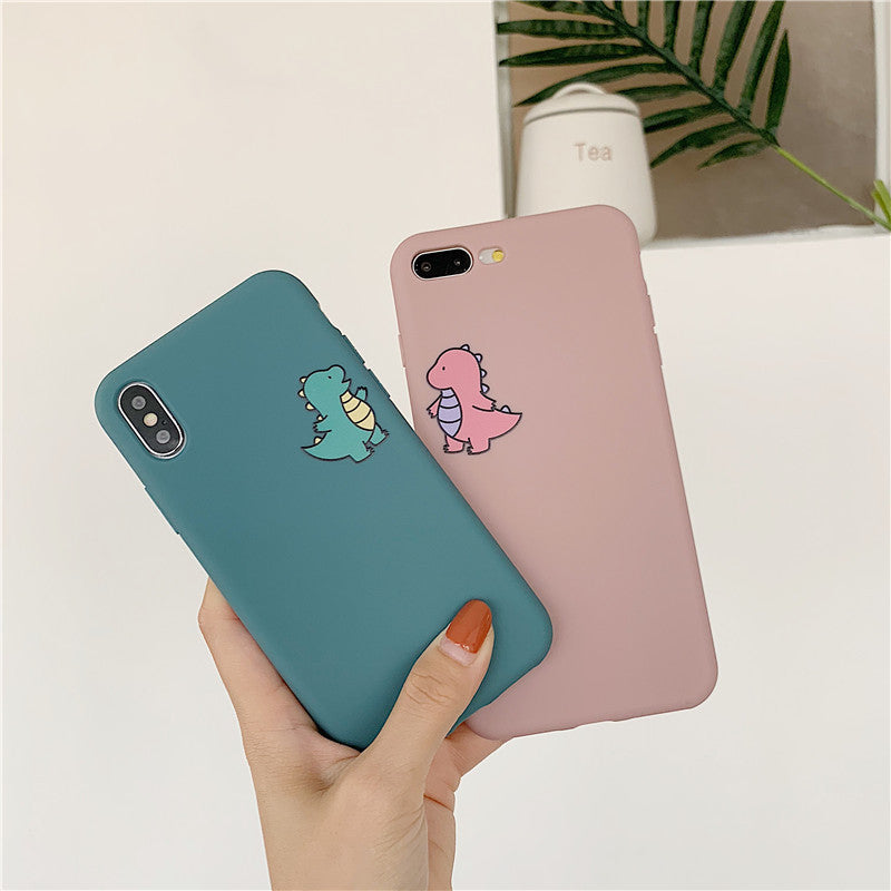 Cute dinosaur silicone liquid tpu phone case