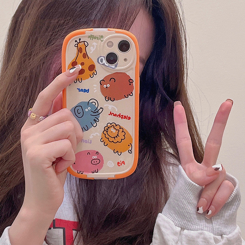 Cute Animal Phone Case New Orange Stand