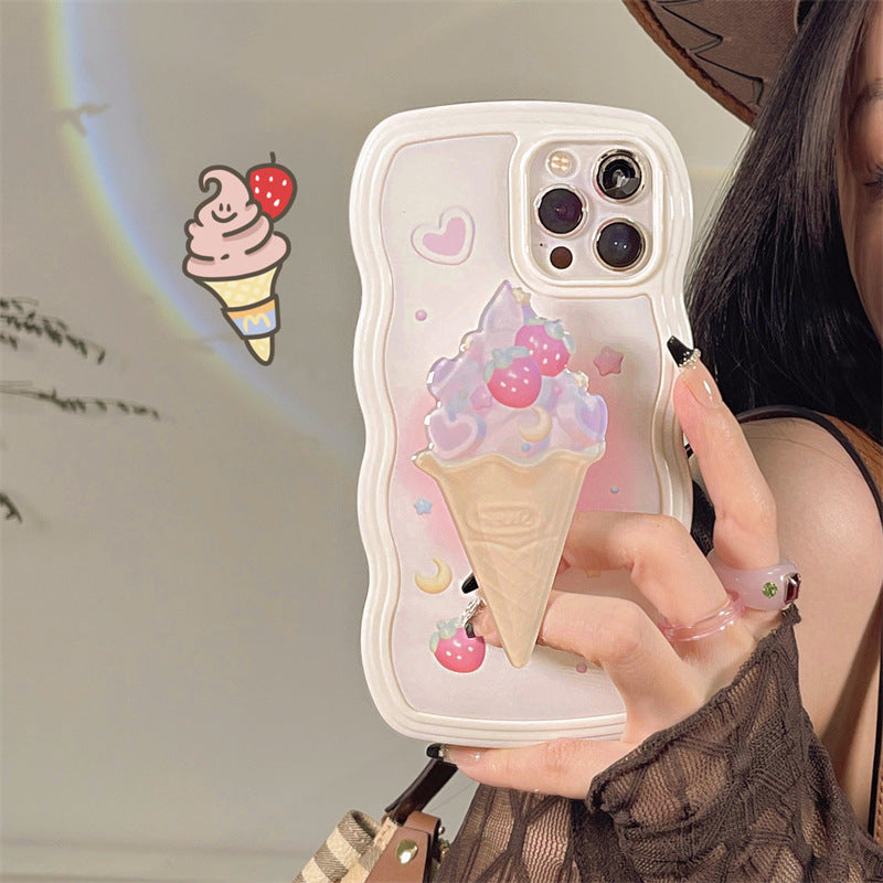 Cute Silicone Ice Cream Holder Phone Case