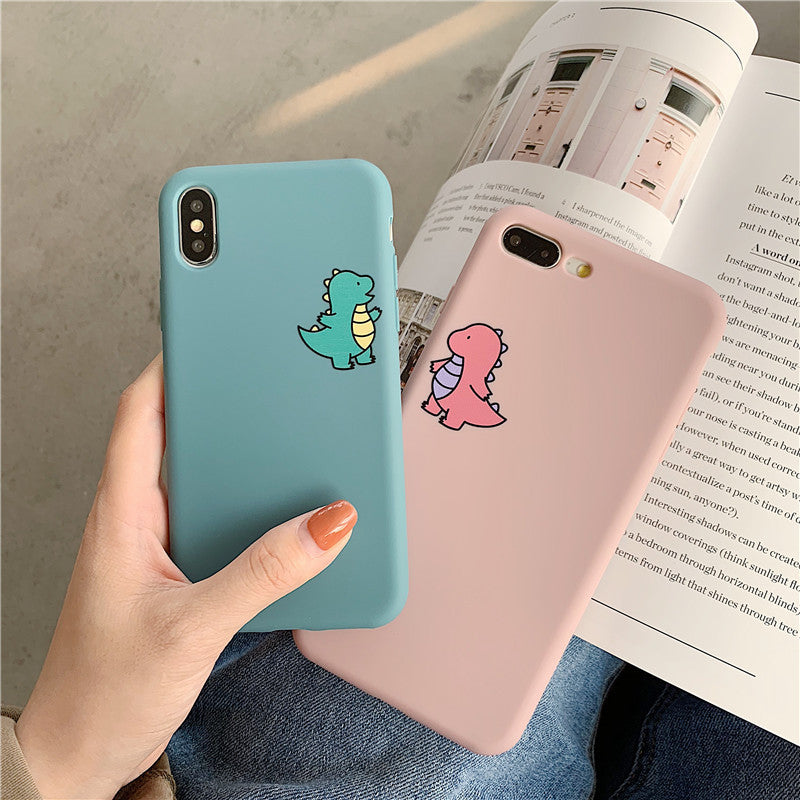 Cute dinosaur silicone liquid tpu phone case