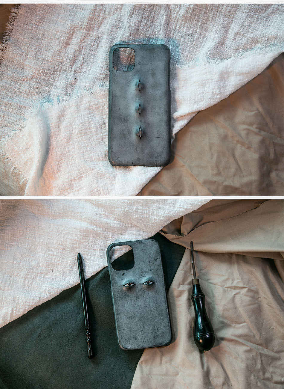 Vintage Distressed Leather Leather Phone Case