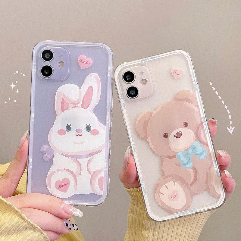 Cute Cartoon Bear And Rabbit Phone Case