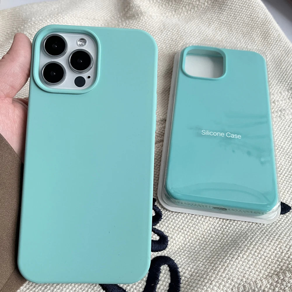 Luxury Official Original Silicone Case for iPhone 15 Pro Max iphone 11 13 12 14 Pro Max For Apple Cover for iPhone 14Plus 15Plus