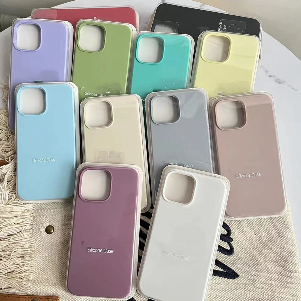 Luxury Official Original Silicone Case for iPhone 15 Pro Max iphone 11 13 12 14 Pro Max For Apple Cover for iPhone 14Plus 15Plus