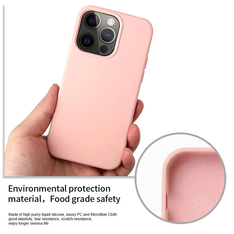 Luxury Official Original Silicone Case for iPhone 15 Pro Max iphone 11 13 12 14 Pro Max For Apple Cover for iPhone 14Plus 15Plus