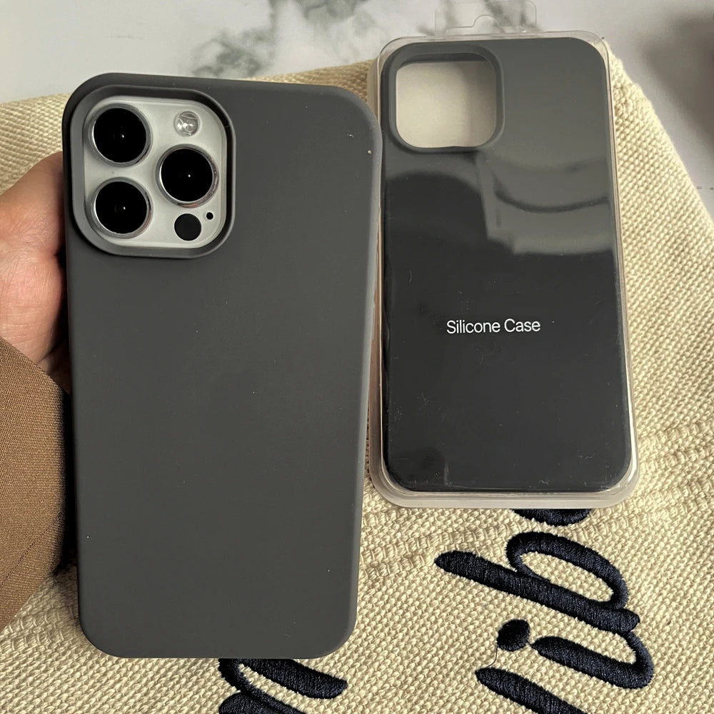 Luxury Official Original Silicone Case for iPhone 15 Pro Max iphone 11 13 12 14 Pro Max For Apple Cover for iPhone 14Plus 15Plus