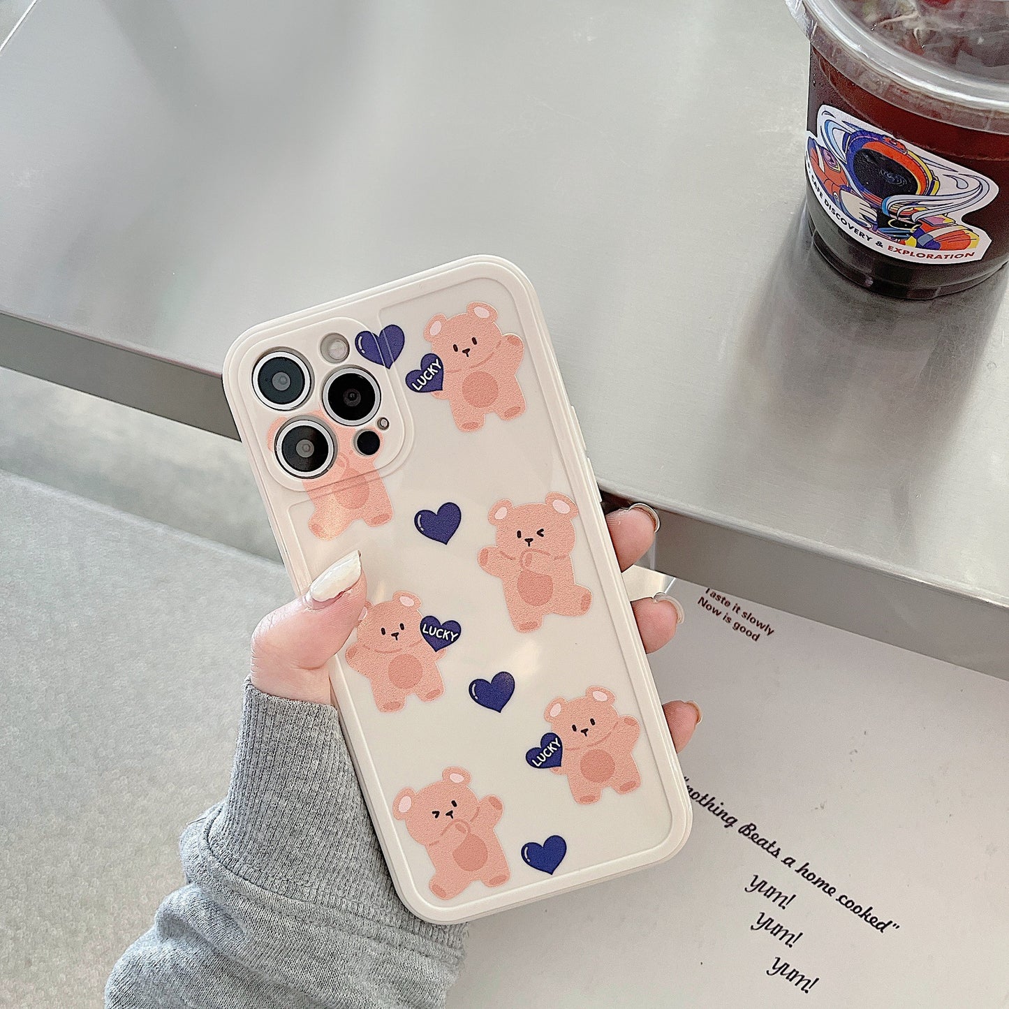 Cute Bear Pattern Printed Phone Case