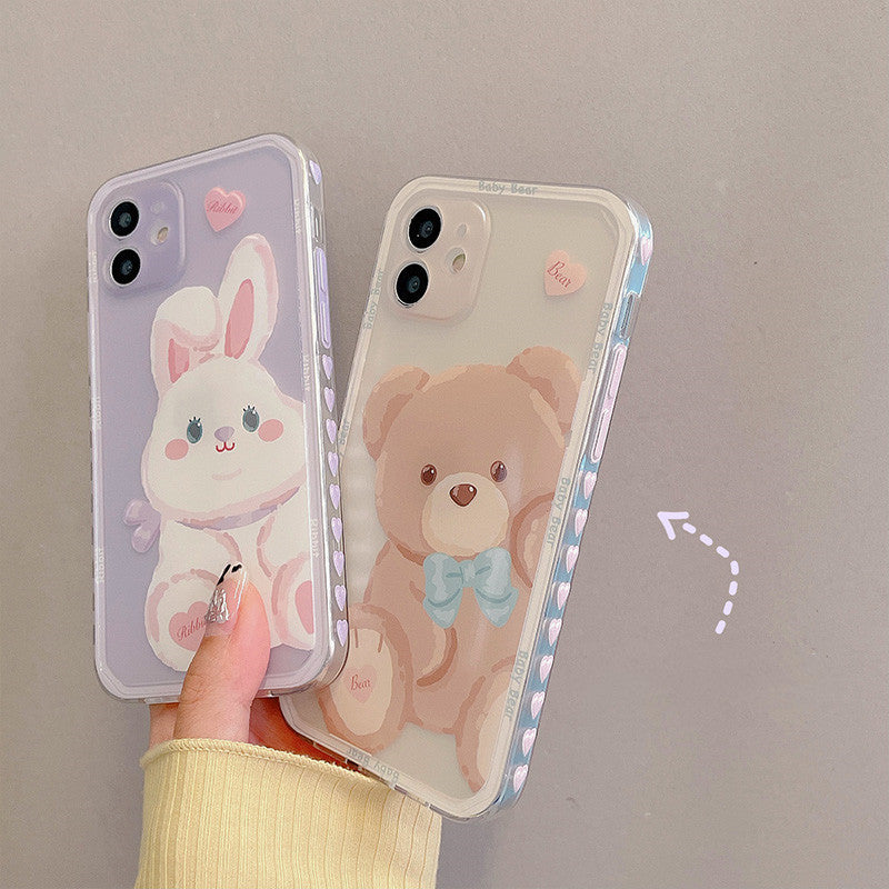 Cute Cartoon Bear And Rabbit Phone Case