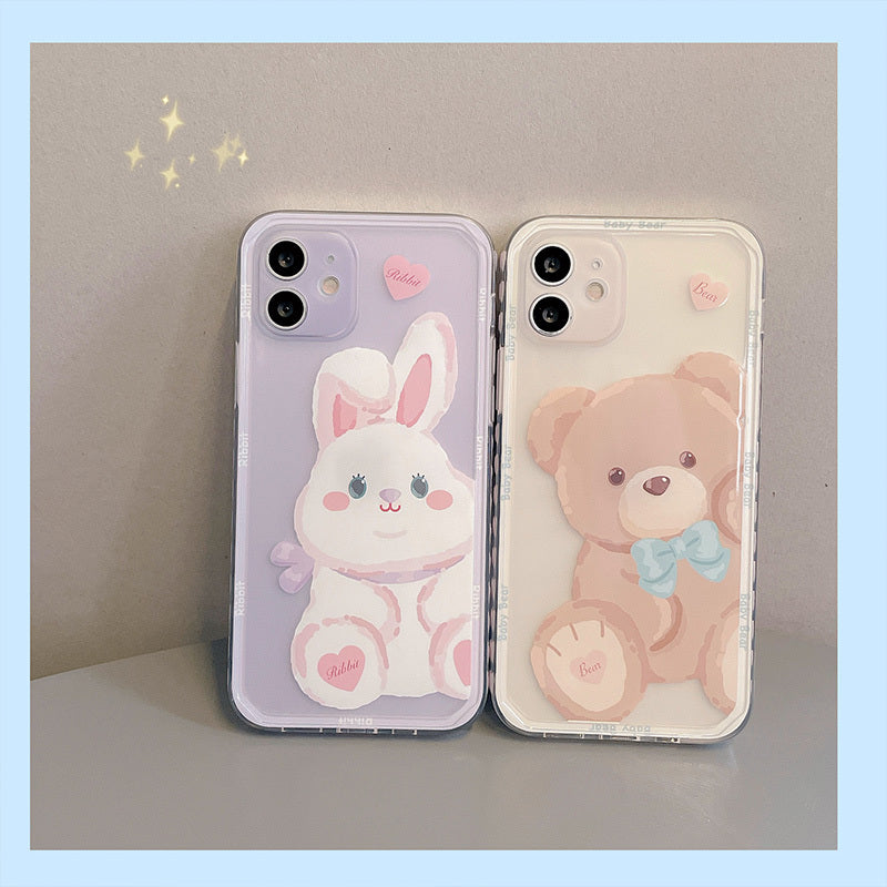 Cute Cartoon Bear And Rabbit Phone Case