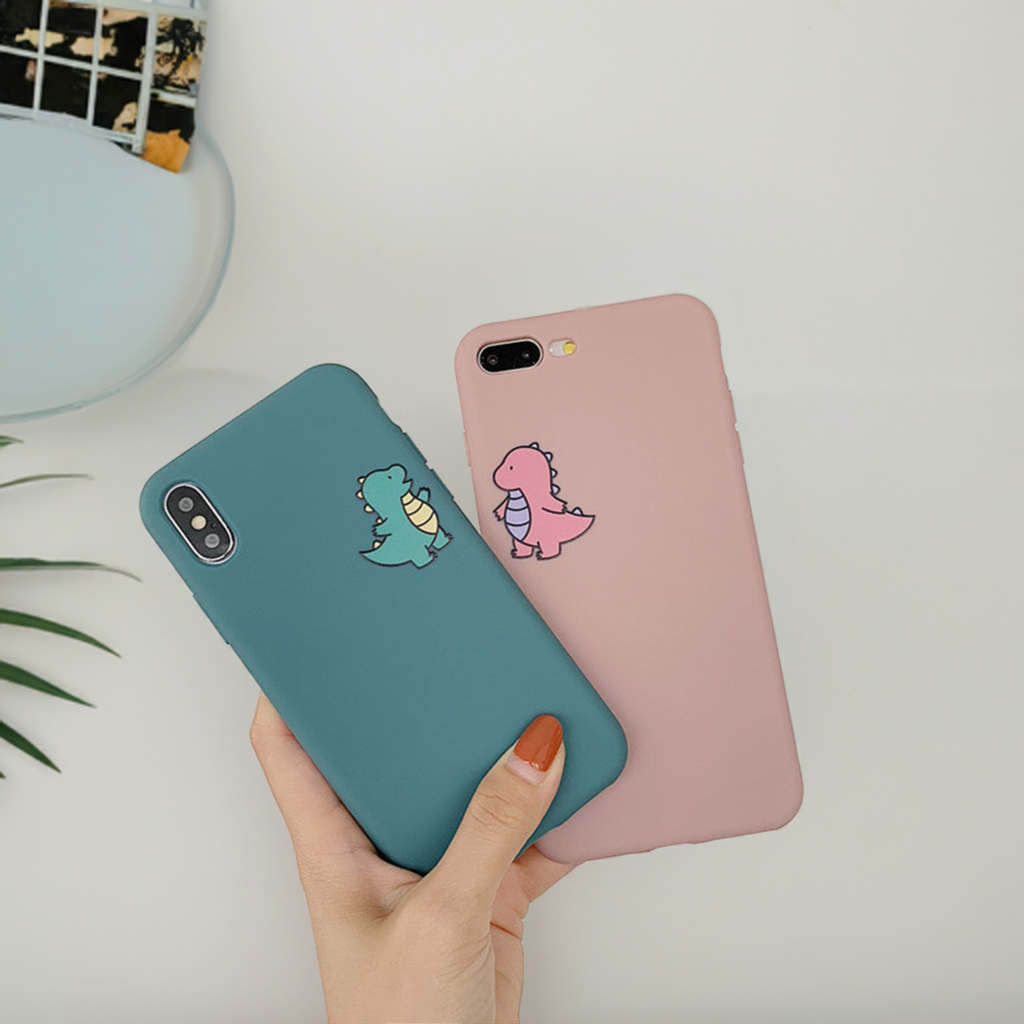 Cute dinosaur silicone liquid tpu phone case