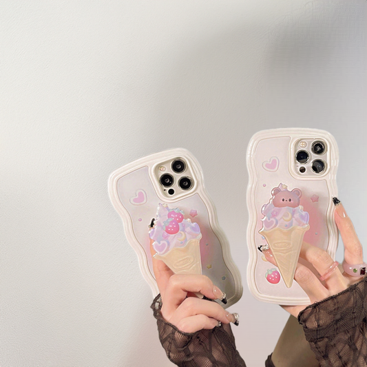 Cute Silicone Ice Cream Holder Phone Case