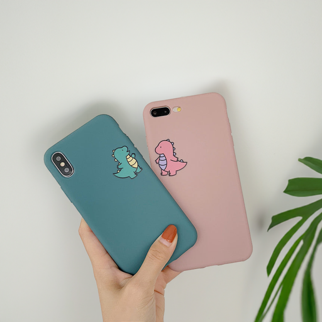 Cute dinosaur silicone liquid tpu phone case