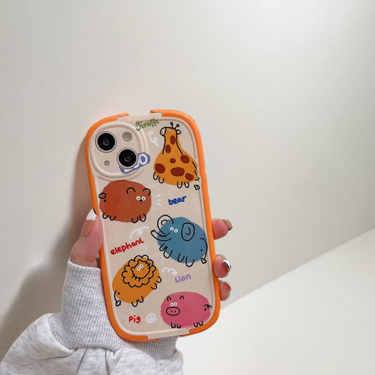 Cute Animal Phone Case New Orange Stand