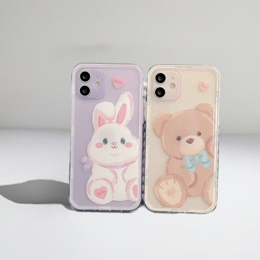 Cute Cartoon Bear And Rabbit Phone Case